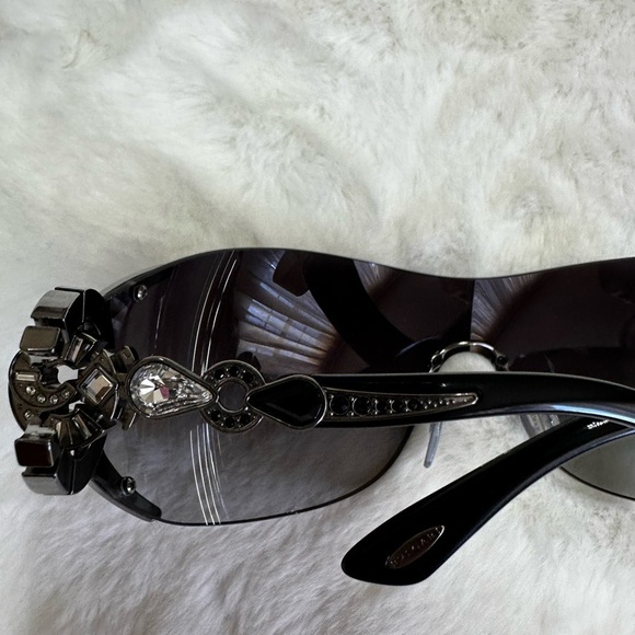 Bulgari Women's Silver and Black Sunglasses - Picture 8 of 10